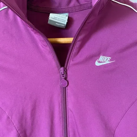 NIKE Purple Track Jacket With Front Zipper & Pockets - Picture 5 of 7